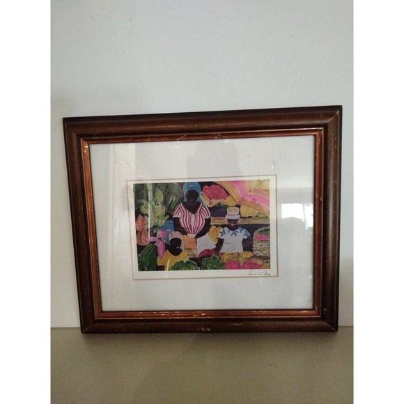 Anne Ray Other - Anne W Ray Vintage Caribbean Lithograph Signed Matted and framed